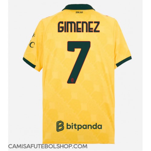 Camisa de time de futebol AC Milan Santiago Gimenez #7 Replicas 3º Equipamento 2025-26 Manga Curta